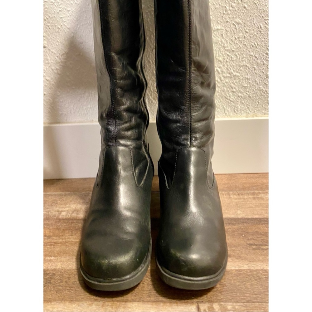 Women’s katmai earth shoes black leather riding boots, size size 8.5